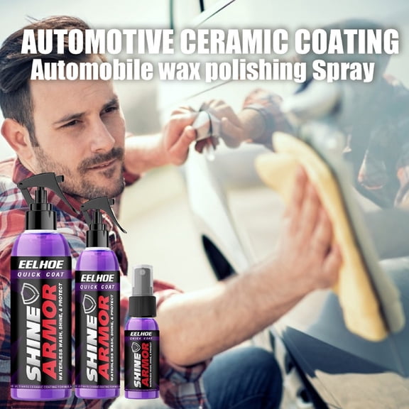 Handheld Ceramic Coating Spray Wax, 3-in-1 Waterless Polish Sealant Hydrophobic Gloss Protector for Cars Motorcycles RV Boats All Vehicle Paint Surface Maintenance