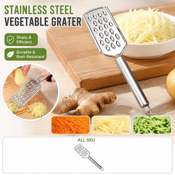 Handheld Cheese Grater, Sharp Tear-Drop Hole Shredding Plate for Fine Shred Processing, Prep Lovers for Cheese Salad Making, Useful Holiday Gift, 10X2.5 In, Heavy-Duty Stainless