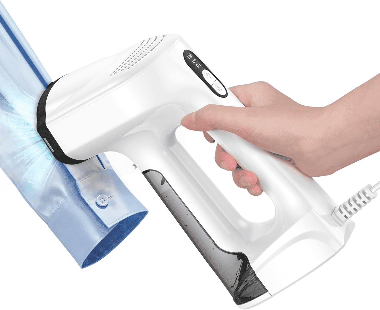 Vacuum Clothes Steamer with 2500Pa Suction, 2-in-1 Steaming & Ironing, Handheld Travel Steamer with LED Display, 3 Modes, Portable Garment Steamer with 160ml Water Tank