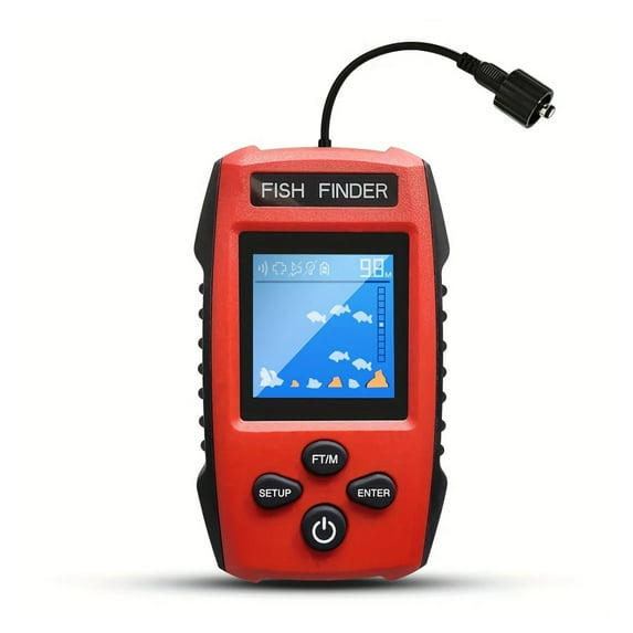 Handheld Color Screen Fish Finder, Wired Sensor Handheld Fish Finding Boat LCD Depth ,Clear Depth Display