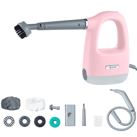 Handheld Compact Steam Cleaner with 10Pc Accessories Set, Pink