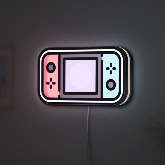 Handheld Console 3D Novelty Light Box, Retro Gaming Console Lamp for Video Game Desks and Entertainment Stations (Height 12 inch, 30cm)
