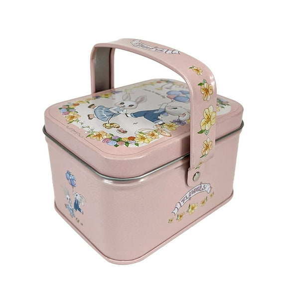 Handheld Cookie Tin with Lid, Round Gift Tin, Black Baking Cake Container for Storing Patisseries, Snack, Chocolate, Easter, Special Occasion, Holidays