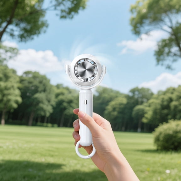 Handheld Cooling Fan With Semiconductor Cooling Plate, USB Rechargeable Turbo Fan Strong Wind Portable Personal Fan With Instant Cold Compress, For Travel Commuting Office Outdoor Sports