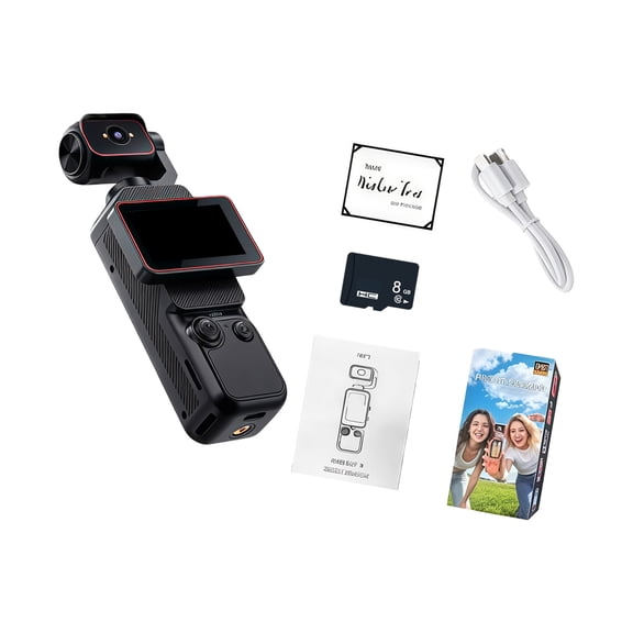 Handheld Digital Camera with Auto-Rotating Lens, 48MP Hinged Display and Physical Controls for Video Journals and Travel