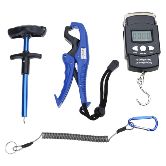 Handheld Digital Fish Scale 110lb/50kg Floating Fish Gripper Fishing Lanyard Fish Hook Remover Combo