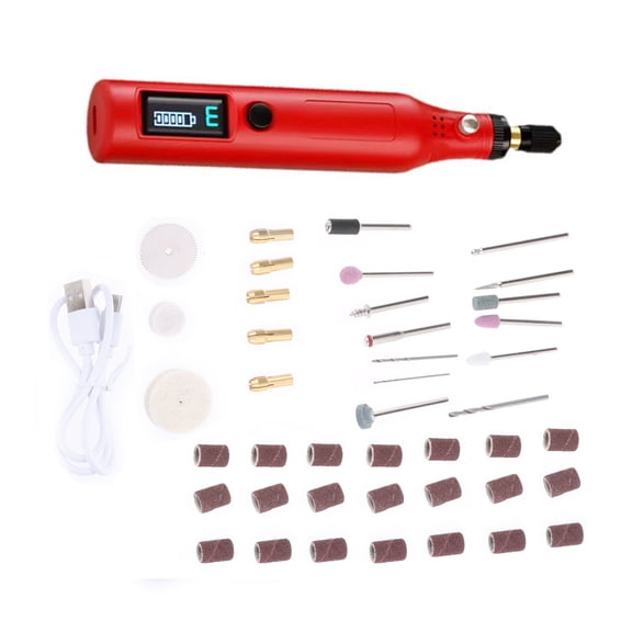 Handheld Digital Grinder Carving Polishing Tool 43Pieces with Digital Readout for DIYers Enthusiasts Craftsmen Hobbyists