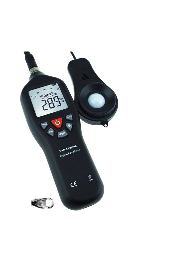 Handheld Digital Lux Meter 0-200000 Illuminance With Data Logging Function Detachable Sensor Backlight Large Display Light Meter