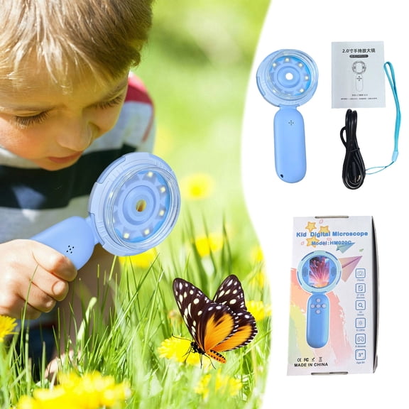 Handheld Digital Mic Roscope with 2inch IPS Screen and Detachable Bracket for Outdoor Observation Learning
