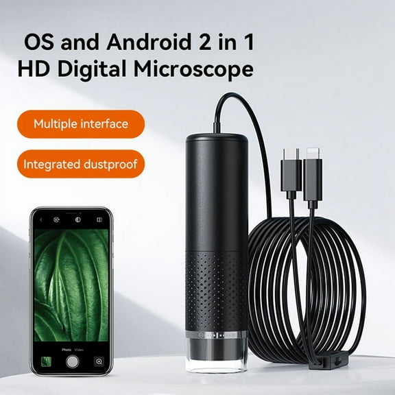Handheld Digital Microscope Camera 50X-1600X USB Pocket Microscopes Camera with 8 Adjustable LED for Ios Android