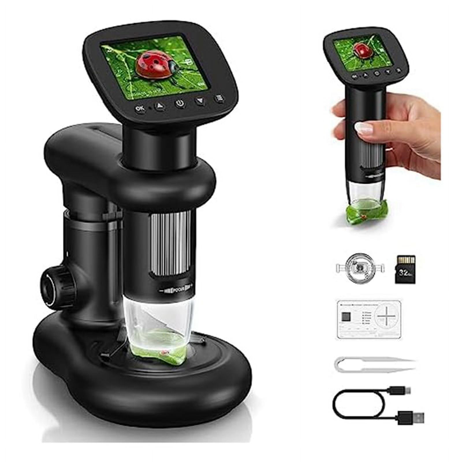 Handheld Digital Microscope with 2In LCD Screen,1000X Pocket Microscope