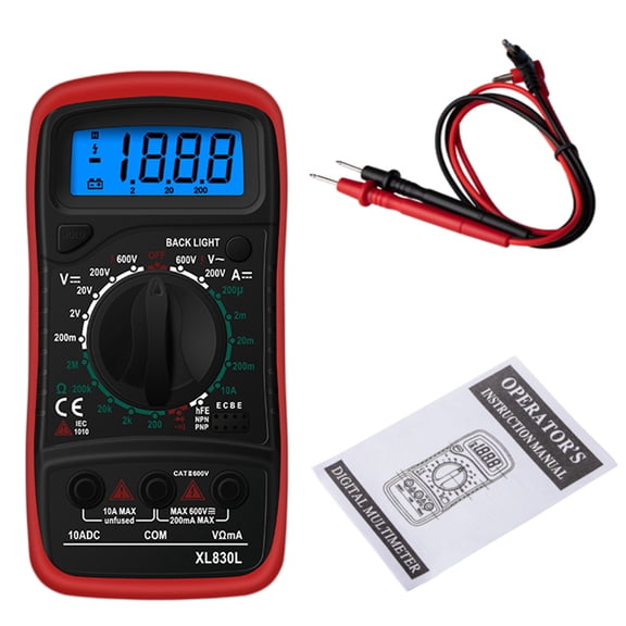 Handheld Digital Multimeter LCD Backlight Portable AC/DC Ammeter Voltmeter Ohm Voltage Tester Meter Multimetro ,Battery Test
