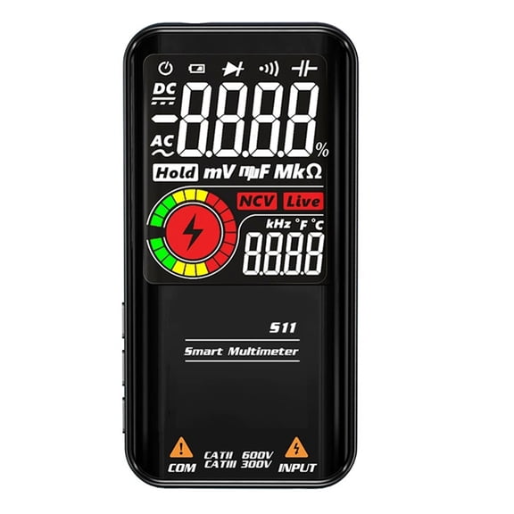 Handheld Digital Multimeter Smart 9999 EMF Voltmeter DC AC Voltage Capacitor Ohmic Diode Live Multifunction Tester