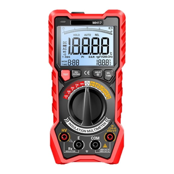 Handheld Digital Multimeter with Backlights, Ammeter Voltmeter Ohms
