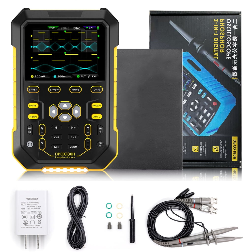 Handheld Digital Oscilloscope 180MHz Analog Bandwidth 500MSPS Sampling ...
