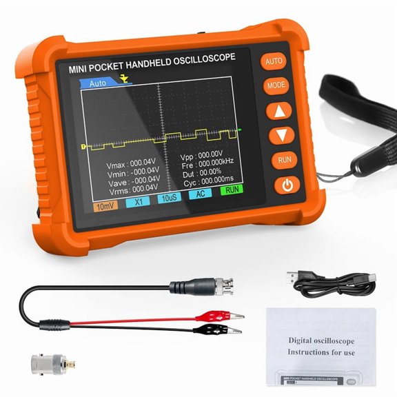 Handheld Digital Oscilloscope 250kHz 2.5MS/S AUTO Set 2.8'' LCD 40V Rechargeable 3H Battery for Repair & Education