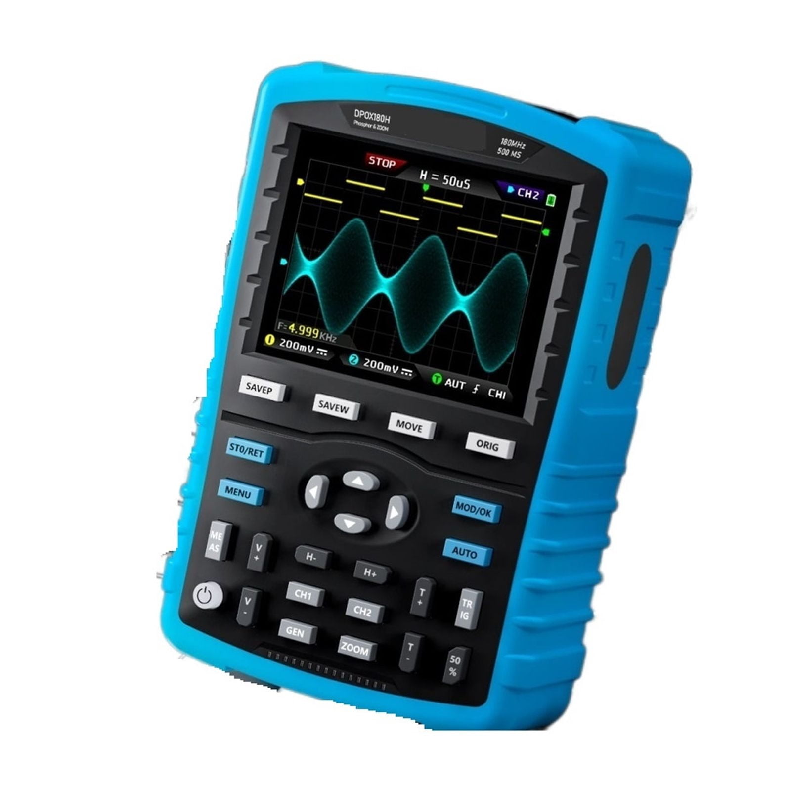 Handheld Digital Phosphor Oscilloscope 2 in 1 Signal Generator 180MHz -3DB Analog Bandwidth 500MSPS XY Mode ,Professional Designed