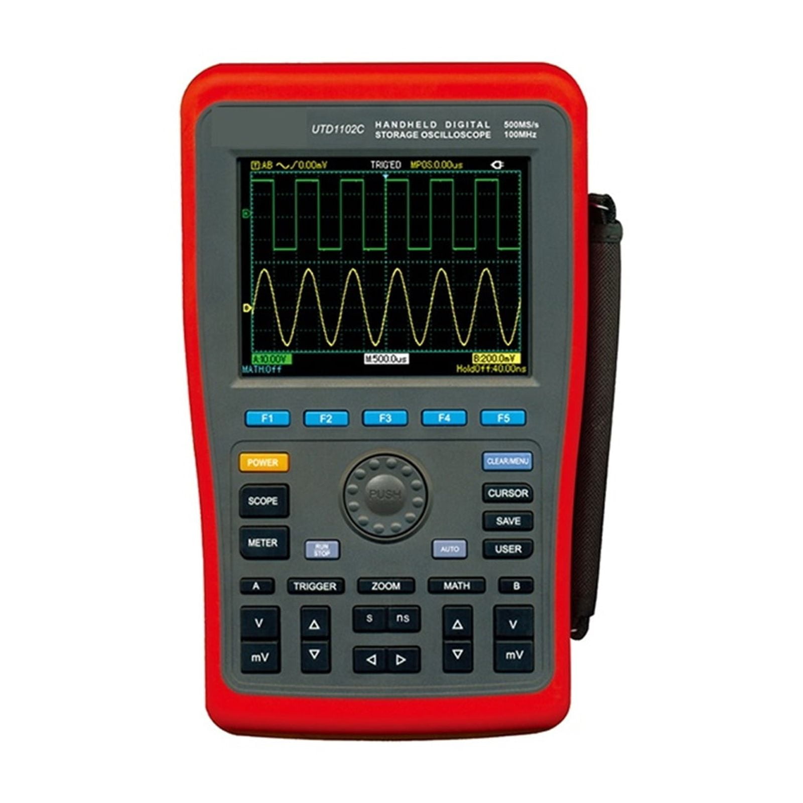 Handheld Digital Storage Oscilloscope 1102C 100MHz Oscilloscope Multimeter 2 Channels DC AC Voltage Current Measurement ,Professional Designed