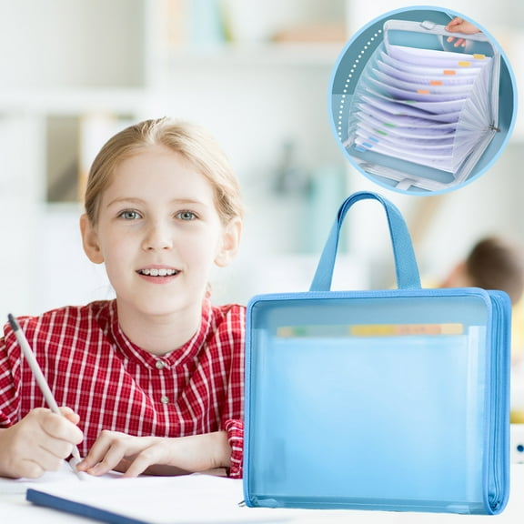 Handheld Document Organizer, Transparent File Storage Bag, Large Capacity Paper Folder for Students, Office, Test Papers, Waterproof, Multi-Layer Storage, Portable and Durable Organizer