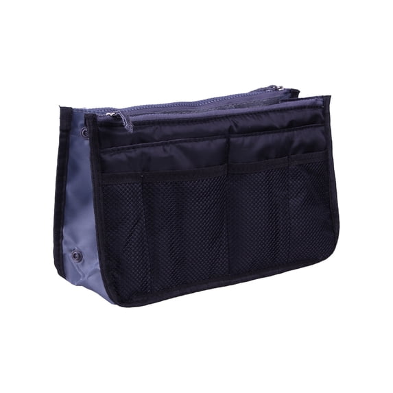 Handheld Double Zipper Cosmetic Bag Multifunctional Toiletries Organizer Travel Storage Pouch Compact Bathroom