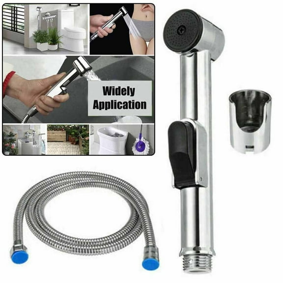 Handheld Douche Spray Set ABS Hygienic Toilet Shower Head Hose Bidet Bracket with 1.5m Hose