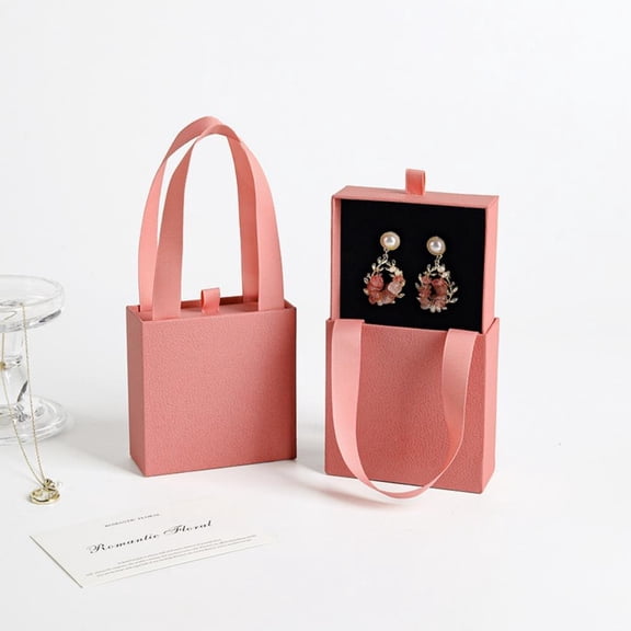 Handheld Drawer Jewelry Box Portable Ring Earrings Necklace Gifts Packageing Box Wedding Valentine's Day Jewelry Case for Women