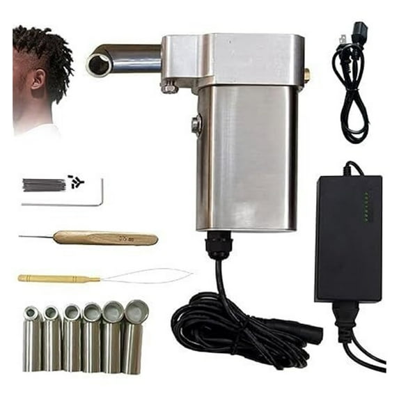 Handheld Dreadlock Machine with 6 Replacement Poles, Quick and Easy Electric Crochet Machine
