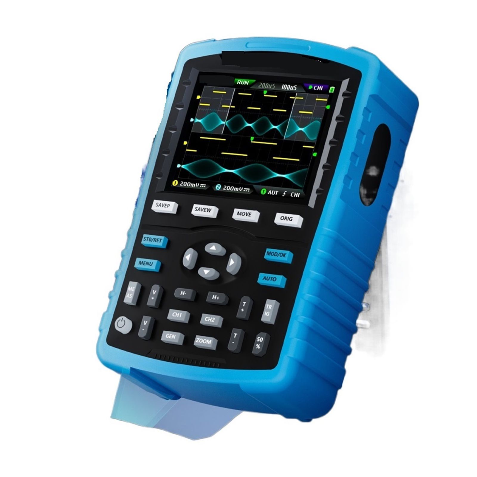 Handheld Dual Channel Digital Oscilloscope 180MHz-3DB 2 In 1 Function Signal Generator Fluorescence Display ,Professional Designed