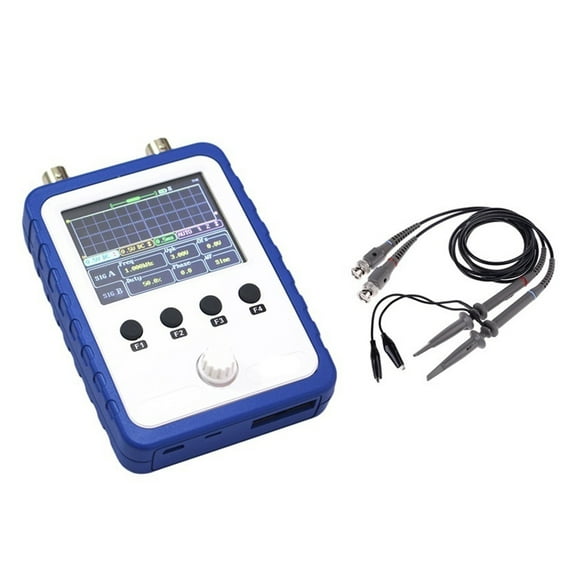 Handheld Dual Channel Digital Oscilloscope 2.4 Inch Touch Screen Build In Battery + 2pcs P6020 Probe