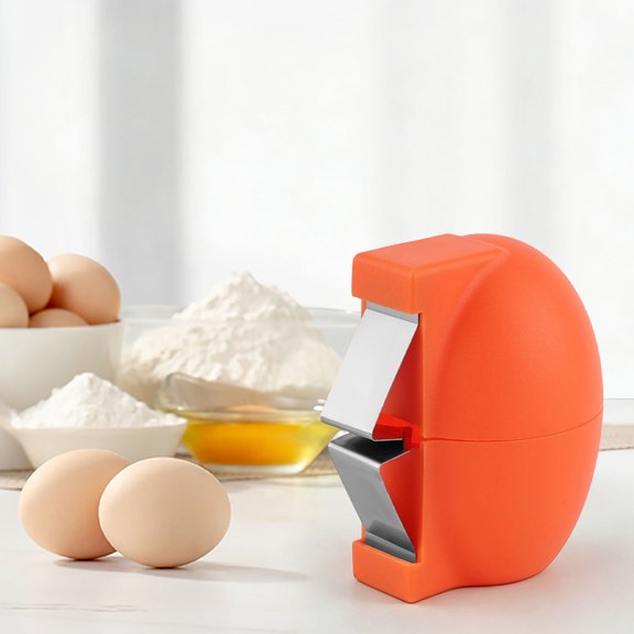 Handheld Egg Cracker, Easy Peel Boiled Egg Opener Tool, Egg Shell Remover and Yolk Separator for Raw and Hard Boiled Eggs, Stainless Steel Kitchen Gadget for Baking and Cooking
