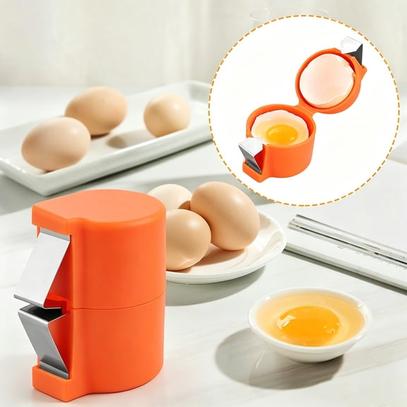 Handheld Egg Opener Tool - Stainless Steel Egg Cracker & Peeler for Hard Boiled Eggs, Portable Egg Separator, Easy Clean Kitchen Gadget