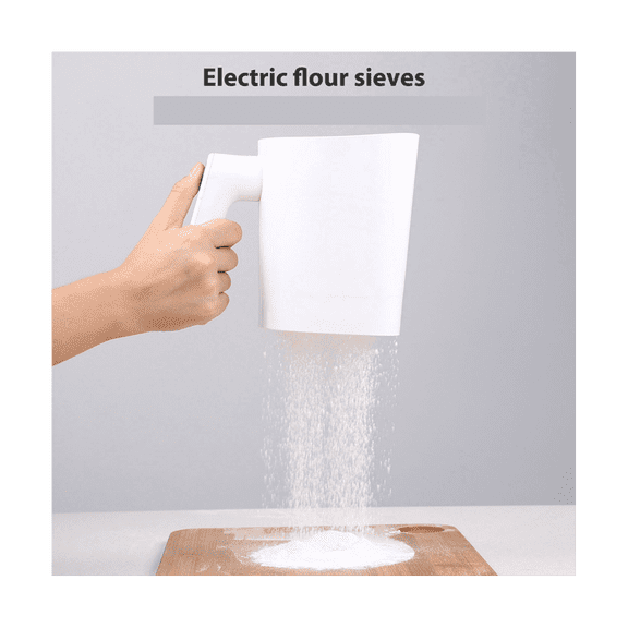 Handheld Electric Flour Sieve Icing Sugar Powder Stainless Steel Flour Screen Cup Shaped Sifter Kitchen Pastry Cake Tool