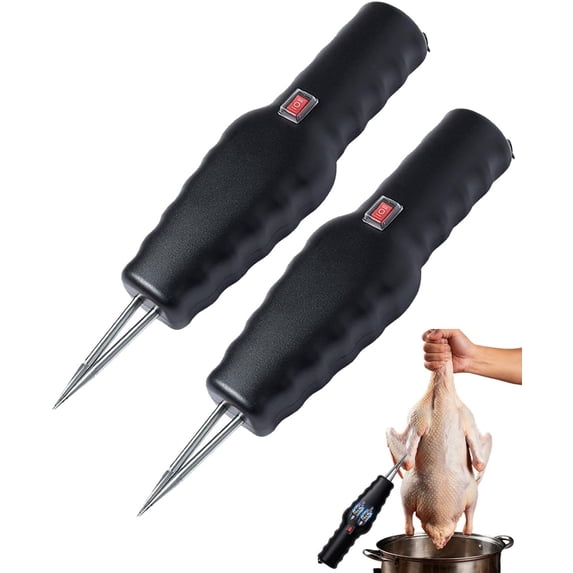 Handheld Electric Poultry Plucker, Cordless Chicken Feather Remover, High Speed Stainless Steel Duck Bird Defeathering Machine for Farm (2 PCS, Orange)