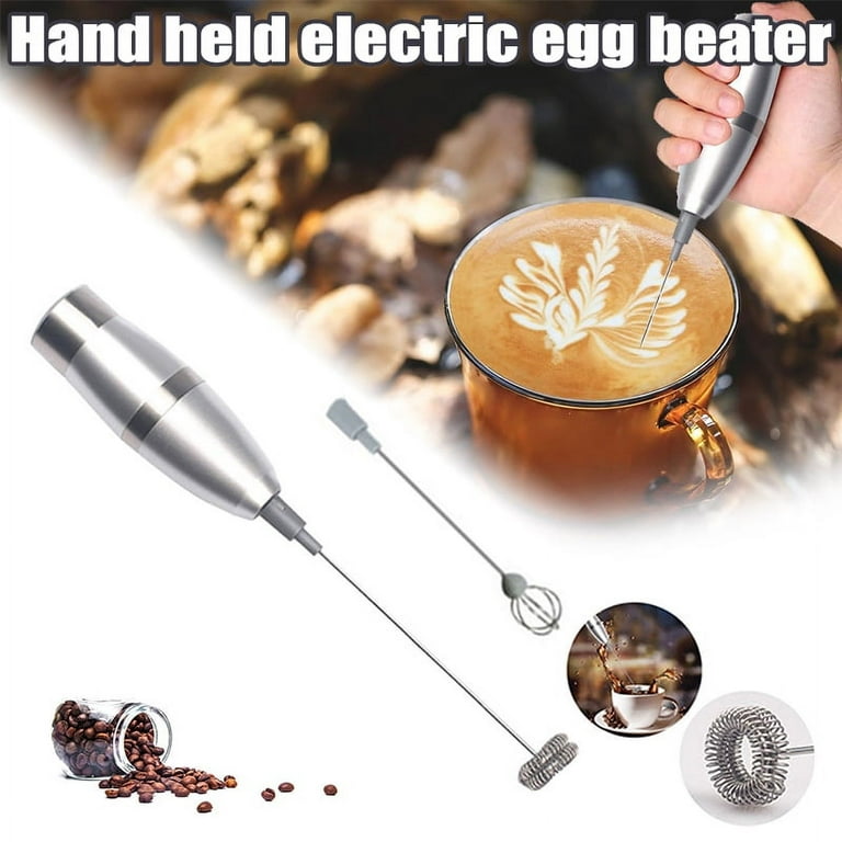 Handheld Electric Whisk Drink Mixer 2 Spring Whisk Head One Touching  Battery Operated Whisk Perfect for Hot Chocolate New