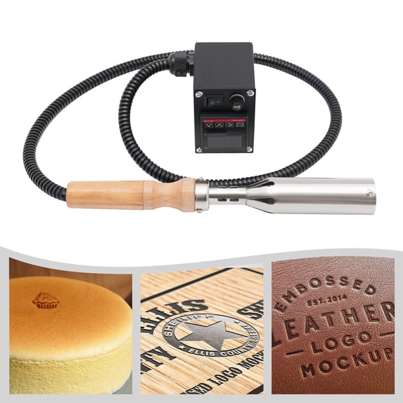 Handheld Embossing Machine, 300W Adjustable Temperature Branding Iron Tool for Wood Burning, Leather Stamping, Logo Design, DIY Crafts, Paper Cutter, Portable Heat Press, 110V, AC
