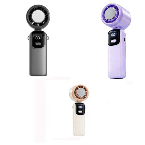 Handheld Fan, 5-Speeds Digital Display & USB Rechargeable, Portable Mini Fan with Real-Time Battery Level, Personal Air Cooler for Travel, Office, Outdoor Use