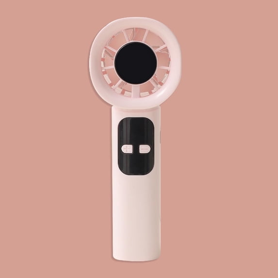 Handheld Fan, Cream Style Mini Fan with Stepless Speed Control, High Speed Brushless Motor, USB Rechargeable Portable Fan, Digital Battery Display (Pink)
