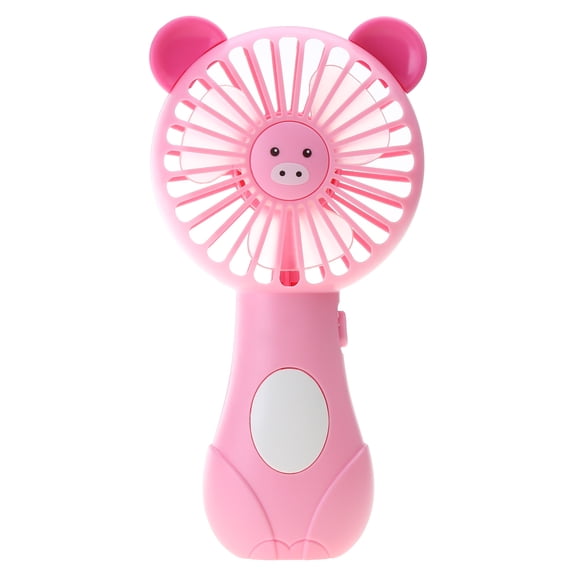 Handheld Fan Cute Cartoon Soft Foam Blades Powered for Student Panda Kitten Fan Portable