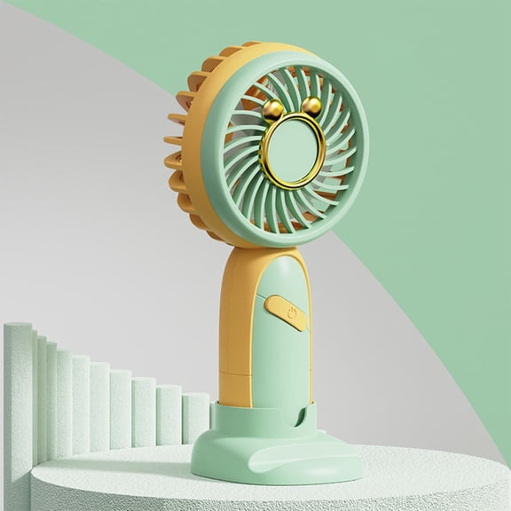 Handheld Fan Cute Mouse Handheld Fan USB Rechargeable Portable Mini Fan for Students Summer Cooling Fan 500mAh Battery Strong Wind Low Noise Fan
