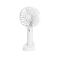 thumbnail image 1 of Handheld Fan Ecohintz Usb Rechargeable Handheld Fan - 3-Speed ​​Powerful Desk Fan with Base, Cute Aesthetic Design & Lightweight for Travel, Makeup Setting & Outdoor Activities, White, 1 of 7