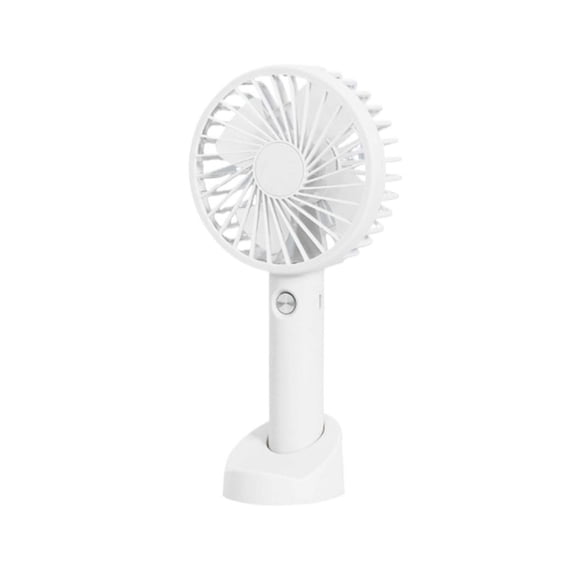 Handheld Fan Ecohintz Usb Rechargeable Handheld Fan - 3-Speed Powerful Desk Fan with Base, Cute Aesthetic Design & Lightweight for Travel, Makeup Setting & Outdoor Activities, White
