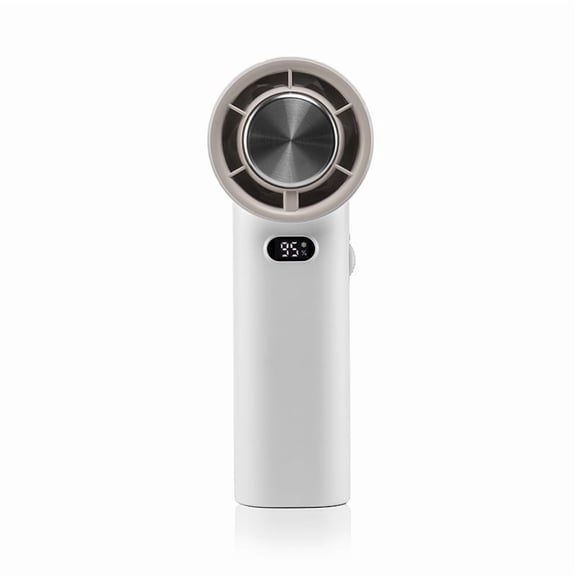 100-Speed White Electric Handheld Fan with 3600mAh Hand Turbo Mini-fan Rechargeable with Smart LED Display