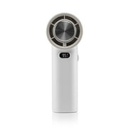 100-Speed White Electric Handheld Fan with 3600mAh Hand Turbo Mini-fan Rechargeable with Smart LED Display