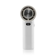 100-Speed White Electric Handheld Fan with 3600mAh Hand Turbo Mini-fan Rechargeable with Smart LED Display