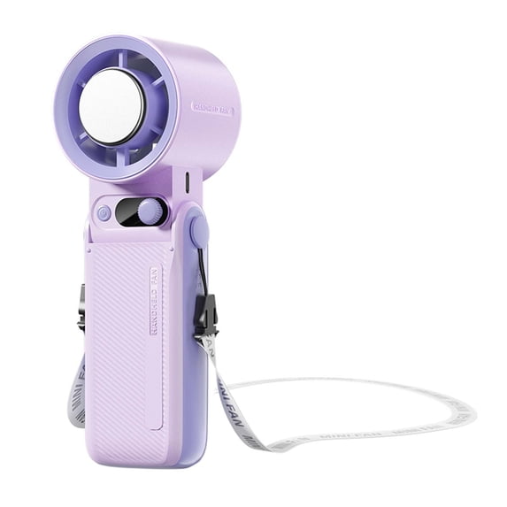 Handheld Fan with Ice Cooler, Rechargeable 6000mAh Battery, 199 Wind Speeds, Portable Cooling Fan with LED Display, 3-in-1 Personal Fan for Travel, Work, and Outdoors Purple