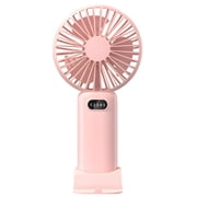Handheld Fan, Mini Portable Fan, Pocket USB Rechargeable Fan, 3-speed Adjustable, Strong Wind, Removable Base, for Outdoor Use, Dormitory, Desk, Pink
