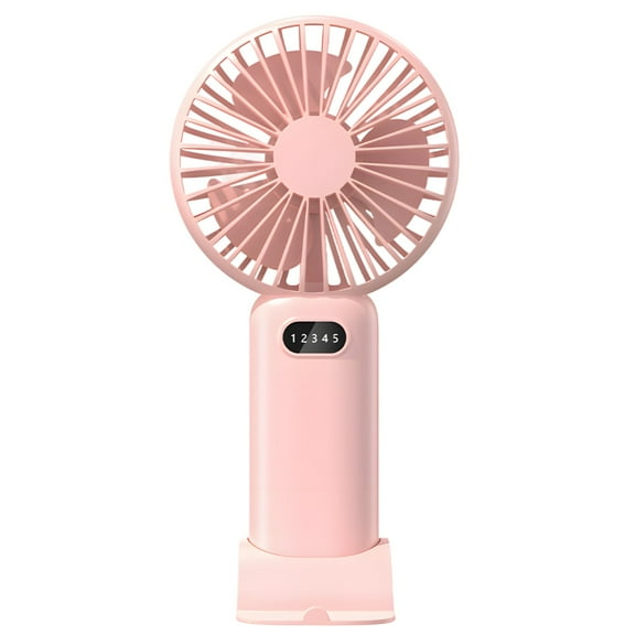 Handheld Fan, Mini Portable Fan, Pocket USB Rechargeable Fan, 3-speed Adjustable, Strong Wind, Removable Base, for Outdoor Use, Dormitory, Desk, Pink