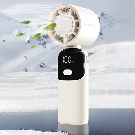 Handheld Fan, Model Mini Powerful Wind & Digital Display, 100 Speeds Adjustable, Long-Range Battery-Powered, Portable Outdoor USB Fan for Travel, Commute