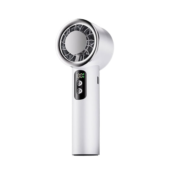 Handheld Fan, Portable Digital Display Turbine Fan Usb Rechargeable with Adjustable Wind Rate for Outdoor Office Home