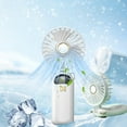 thumbnail image 1 of Handheld Fan, Portable Fan, 2000mAh USB Rechargeable Personal Fan, 180° Foldable Mini Desk Fan, 5Wind Speed, LCD Digital Display, Lanyard as Neck Fan, Ultra Quiet, Pocket Size for Indoor Outdoor, 1 of 7